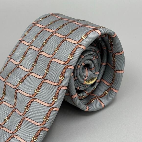 Hermes Paris Vintage 100% Silk Twisted Belt Luxury Designer Men's Tie - Picture 12 of 14